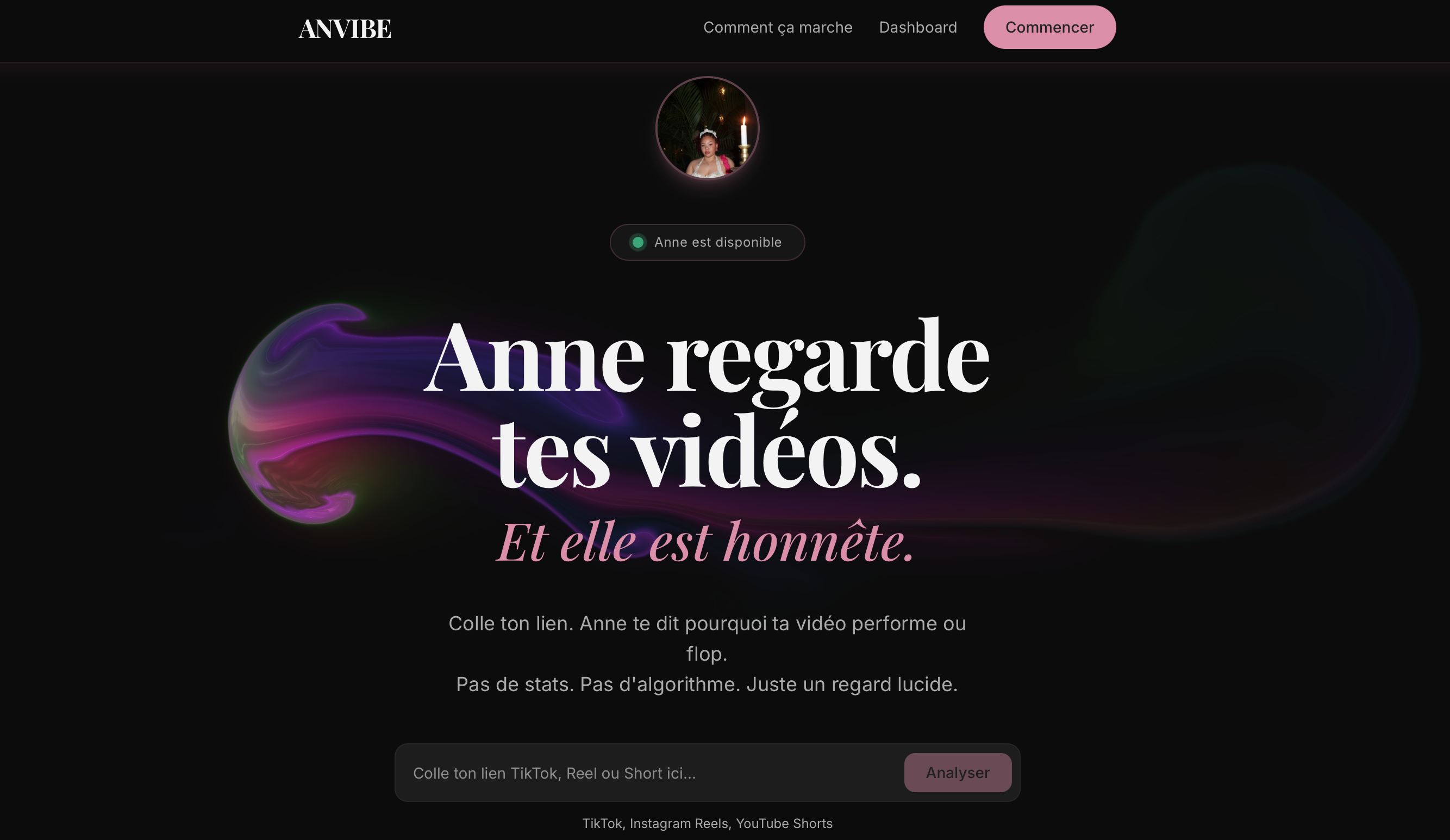 Landing page d'Anne
